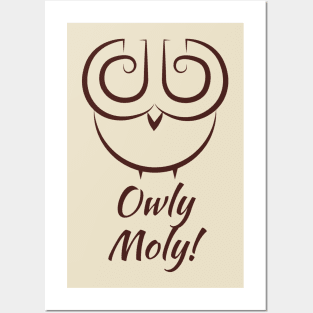 Owly Moly - surprised Owl Design Posters and Art